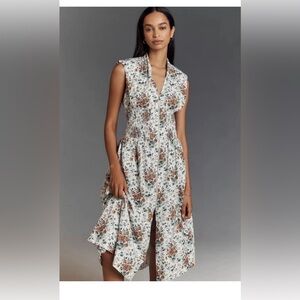 Anthropologie The Tommie Zip-Front Midi Dress